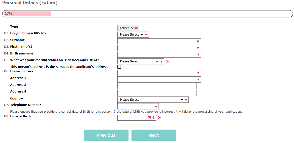 Image of Other parties personal details D1-D8