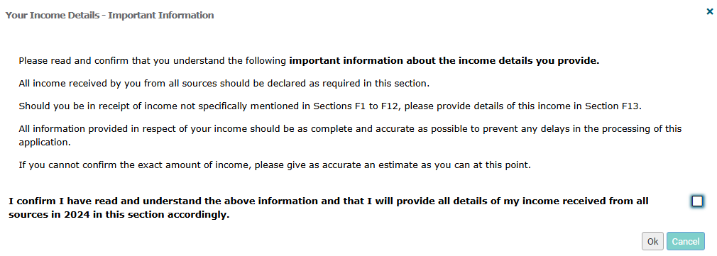 Image of Your income details important information