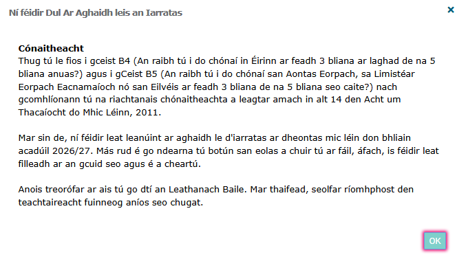 B4 Ni Feidir Dul ar Aghaidh