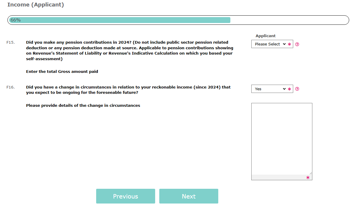 Image of Income Applicant F15-F16 CIC info screen