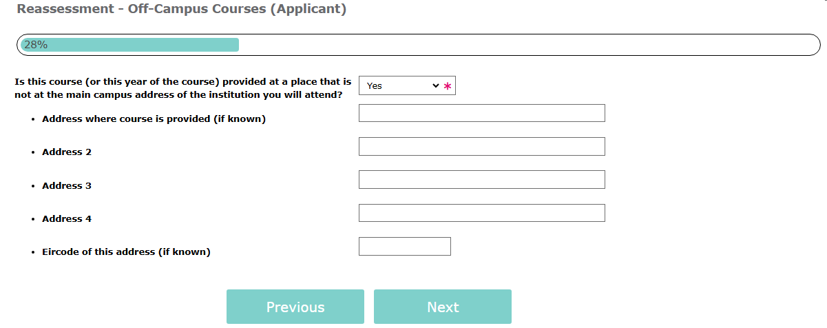 Image of Reassessment Off-Campus Courses Yes 25-26 screen
